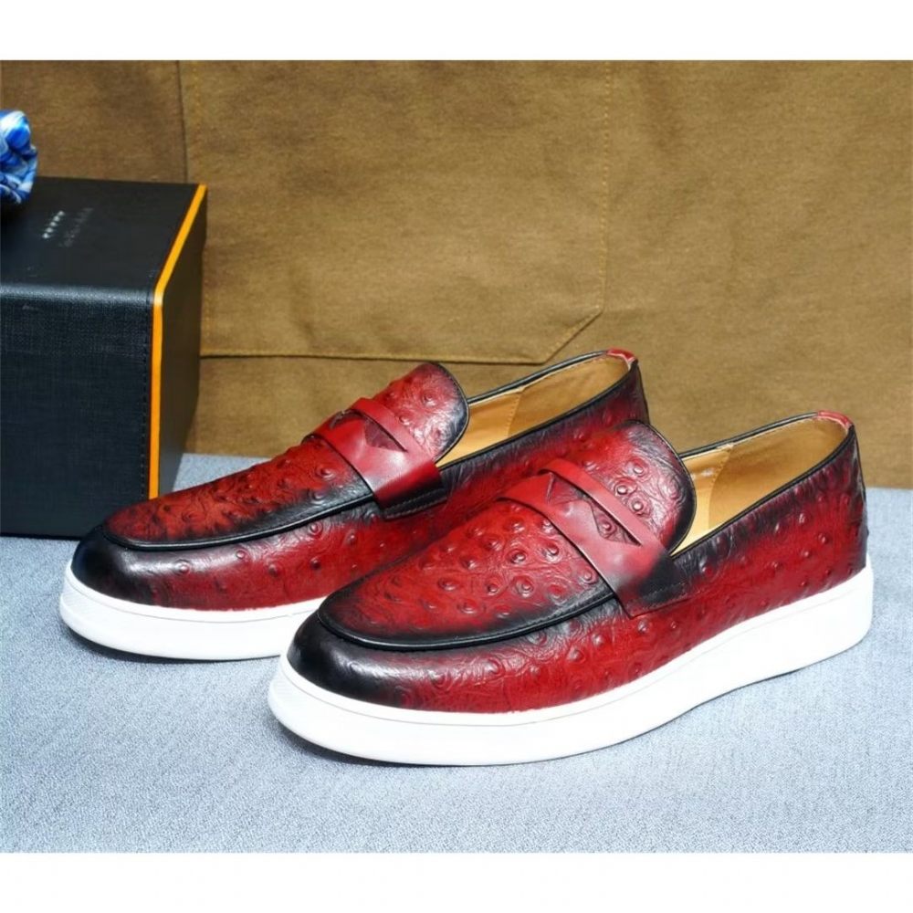 Chaussures Décontractées Pour Hommes Crocodile Casuals - Rouge