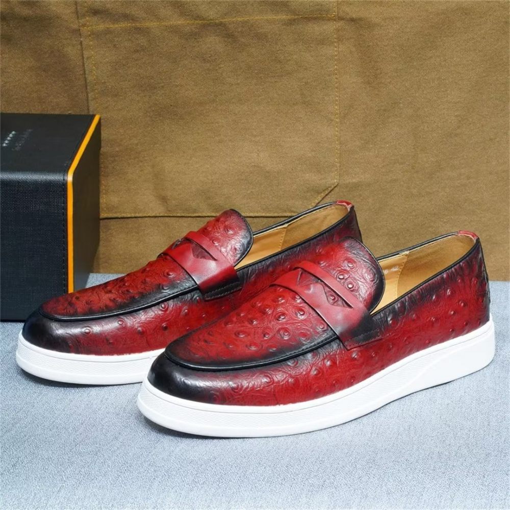 Chaussures Décontractées Pour Hommes Crocodile Casuals - Rouge