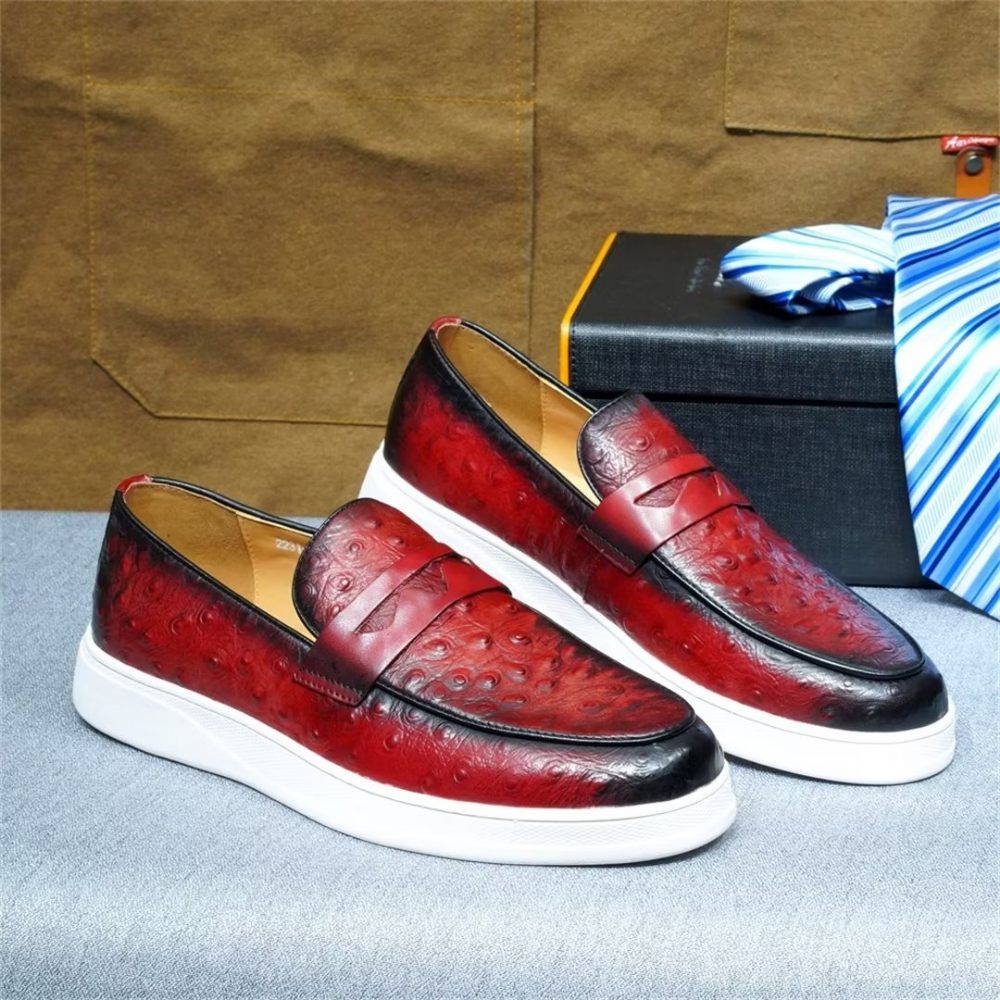 Chaussures Décontractées Pour Hommes Crocodile Casuals - Rouge