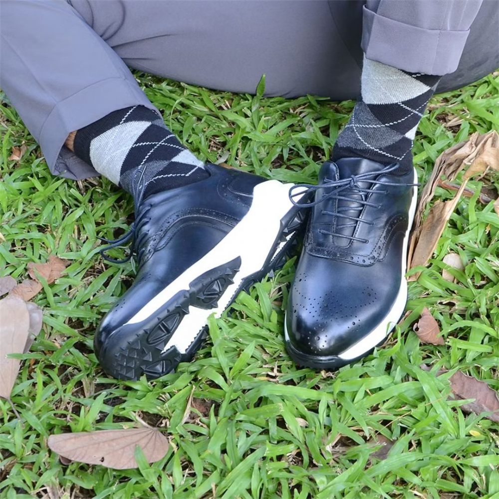 Chaussures Décontractées Pour Hommes Cuir Confortables Et Modernes - Bleu