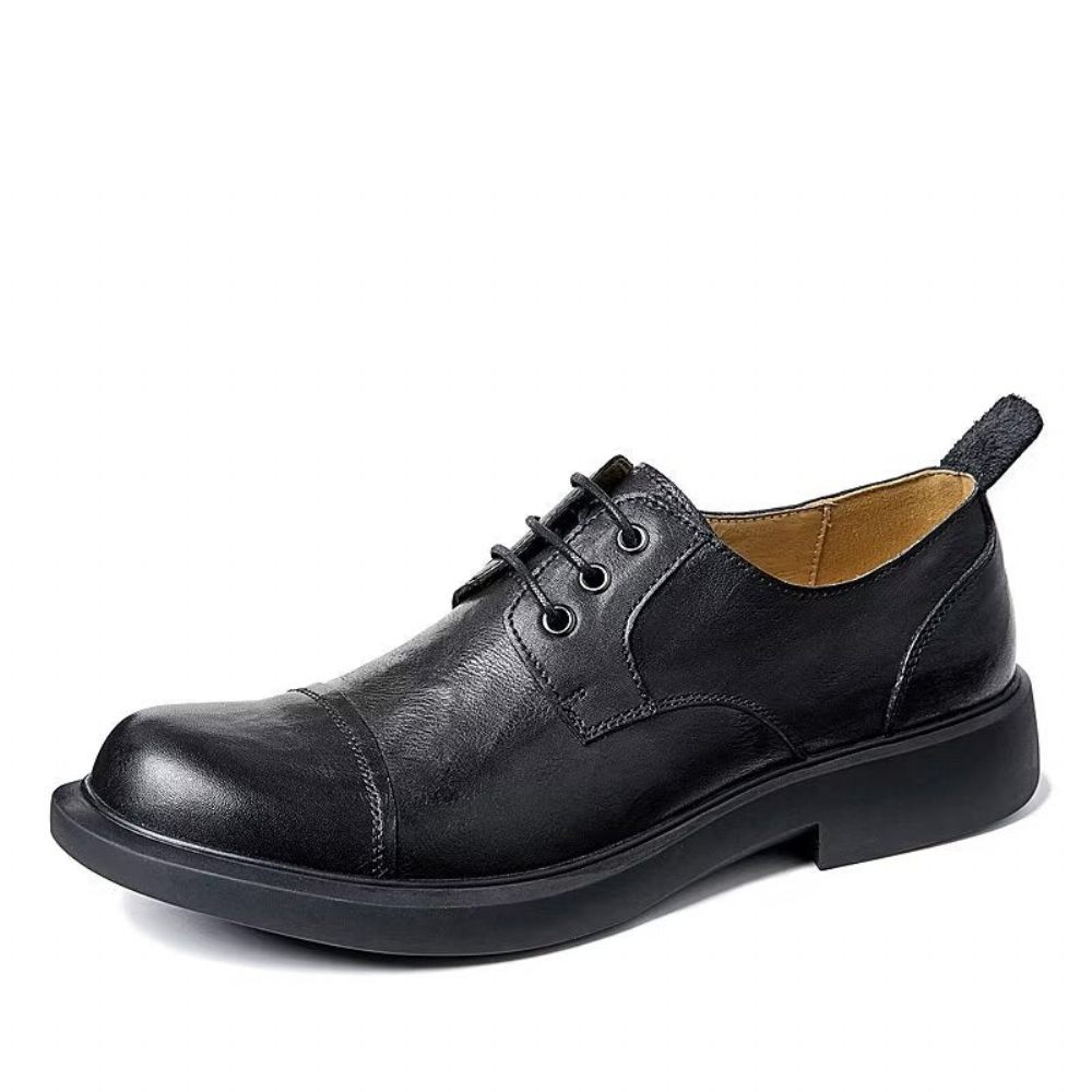 Chaussures Décontractées Pour Hommes Cuir Gaufré - Noir