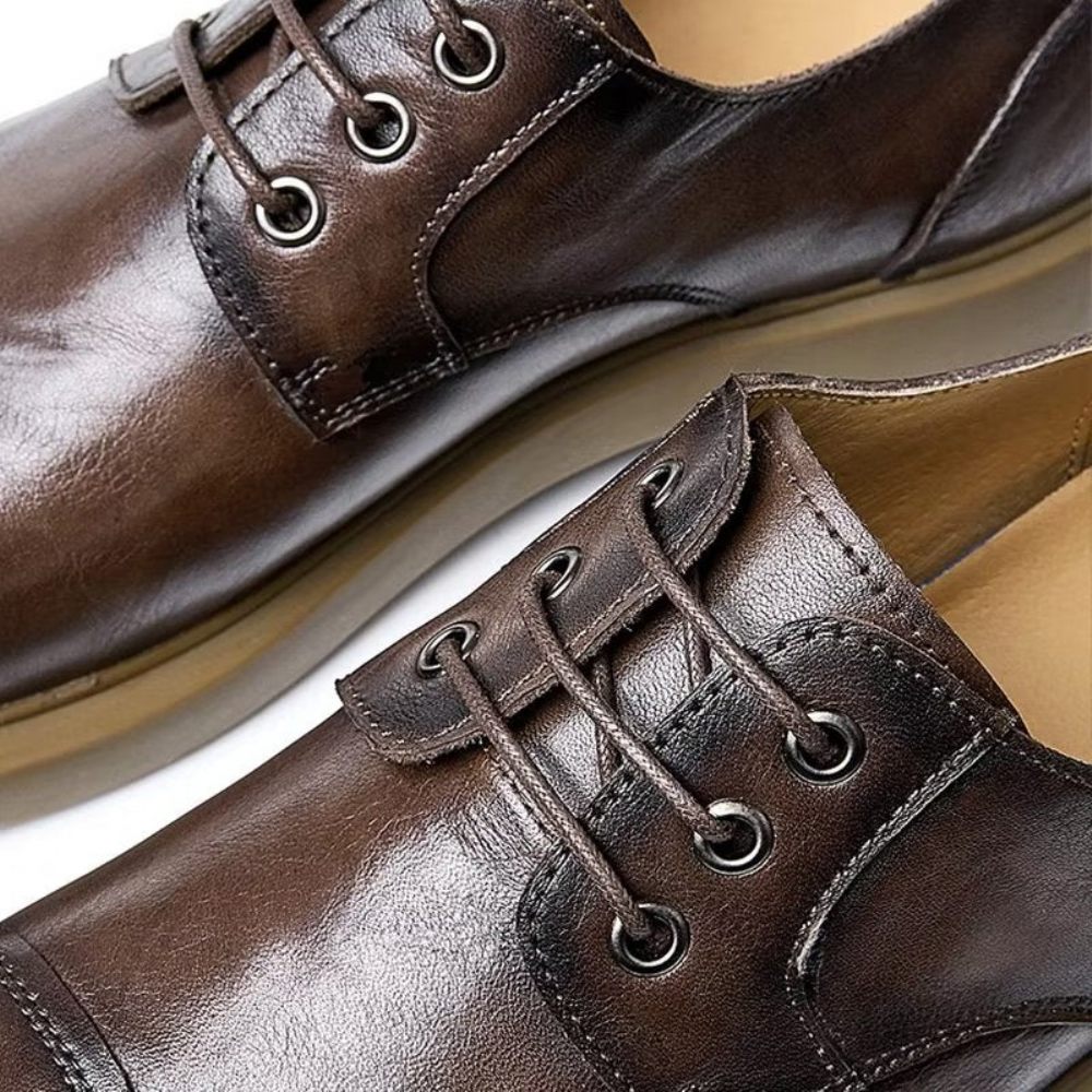 Chaussures Décontractées Pour Hommes Cuir Gaufré - Café