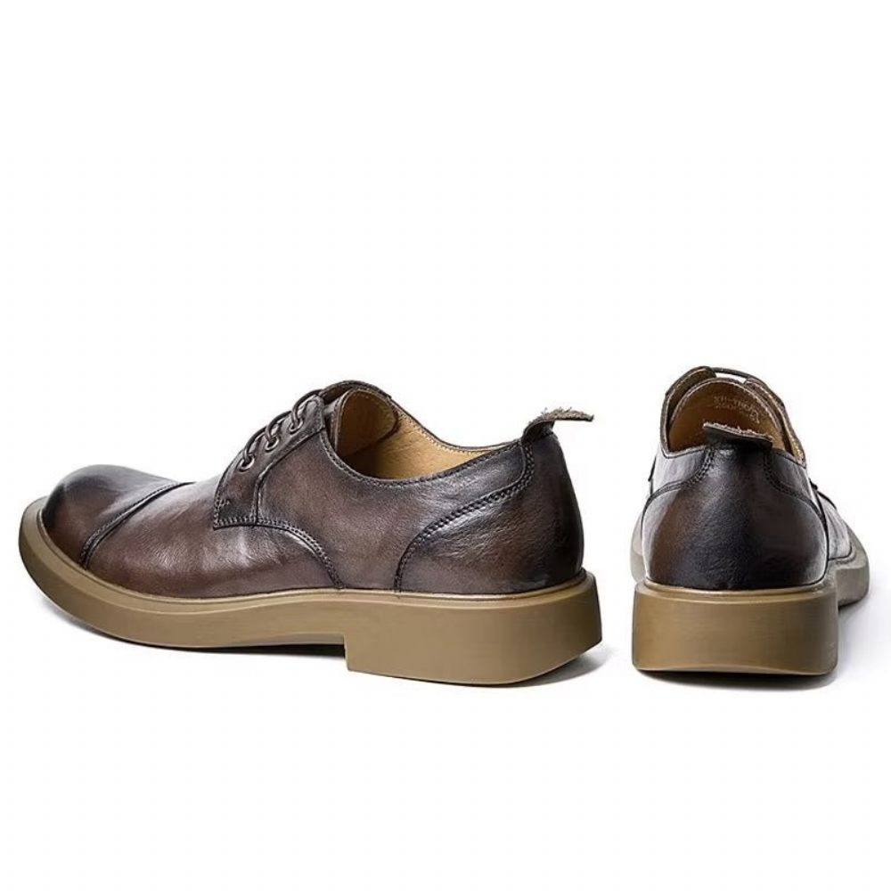 Chaussures Décontractées Pour Hommes Cuir Gaufré - Café