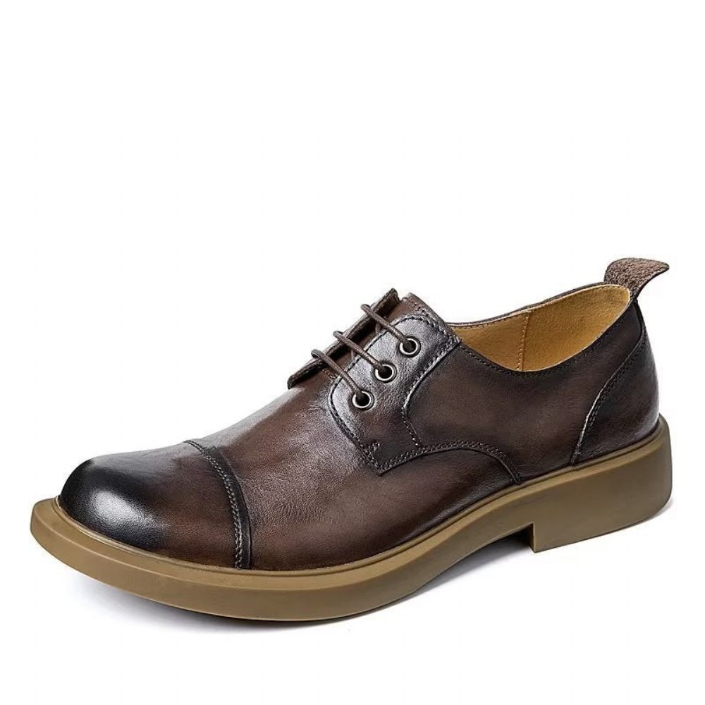 Chaussures Décontractées Pour Hommes Cuir Gaufré - Café