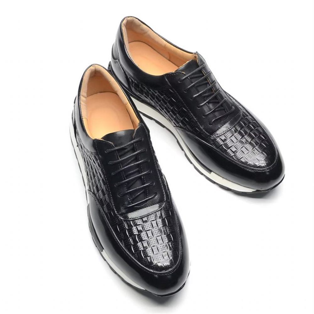 Chaussures Décontractées Pour Hommes Cuir Luxe Métropolitaines - Noir