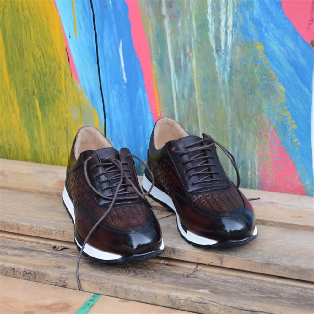 Chaussures Décontractées Pour Hommes Cuir Luxe Métropolitaines - Café