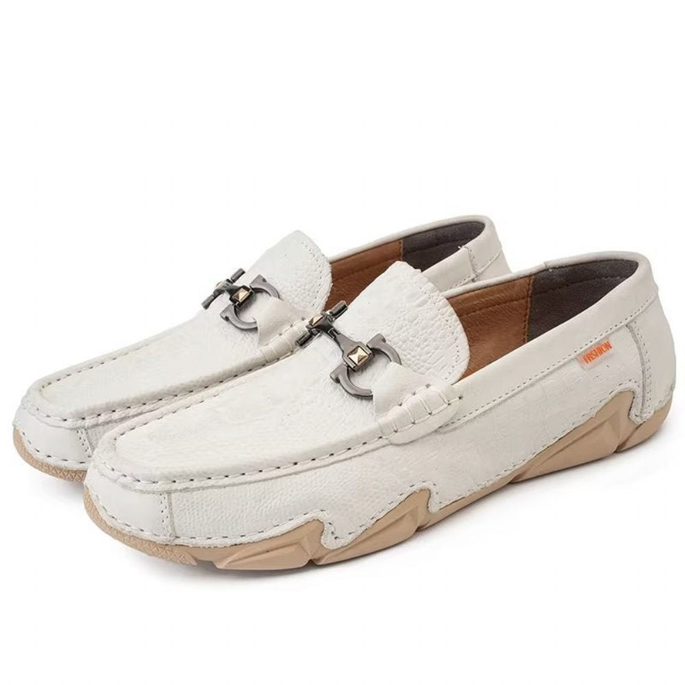 Chaussures Décontractées Pour Hommes Cuir Vache Chics - Blanc