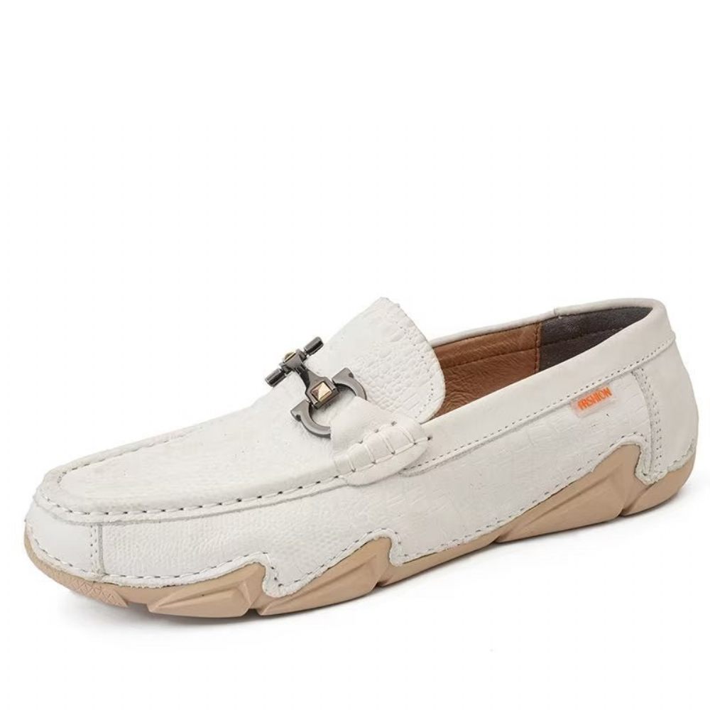 Chaussures Décontractées Pour Hommes Cuir Vache Chics - Blanc