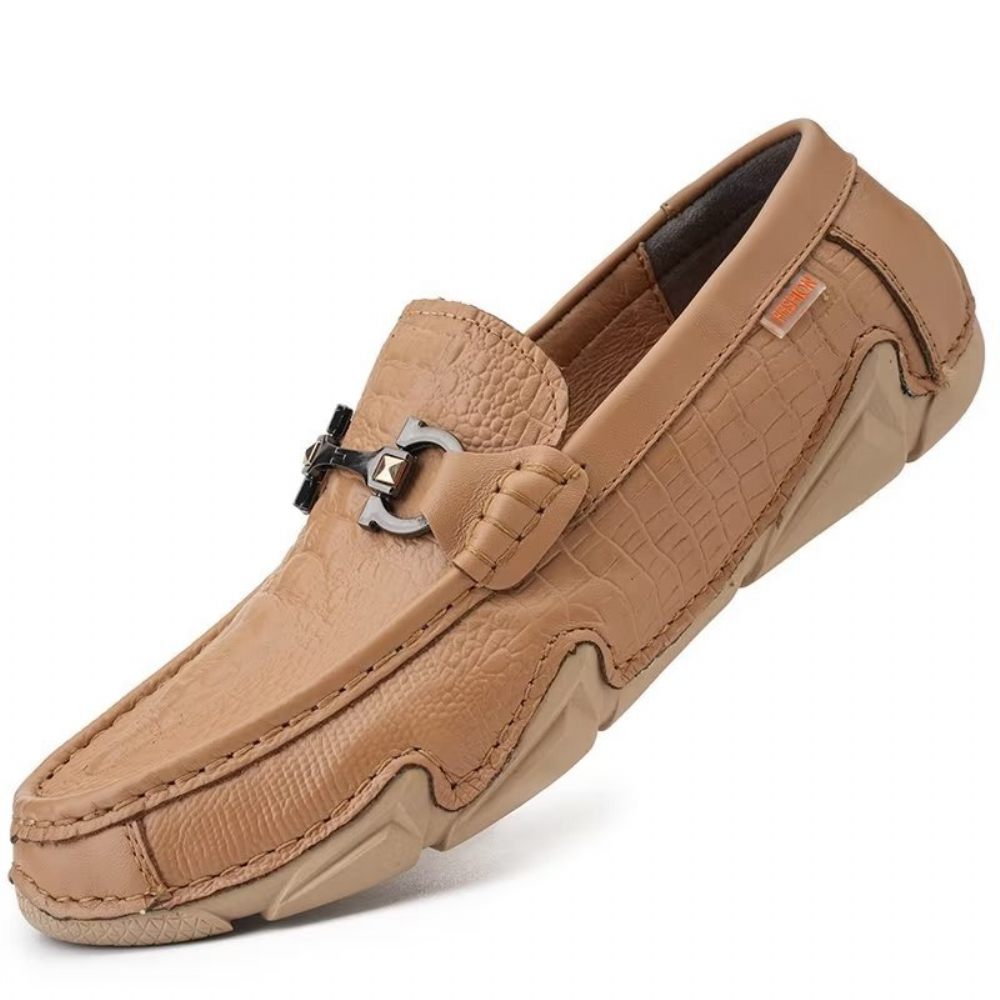 Chaussures Décontractées Pour Hommes Cuir Vache Chics - Café