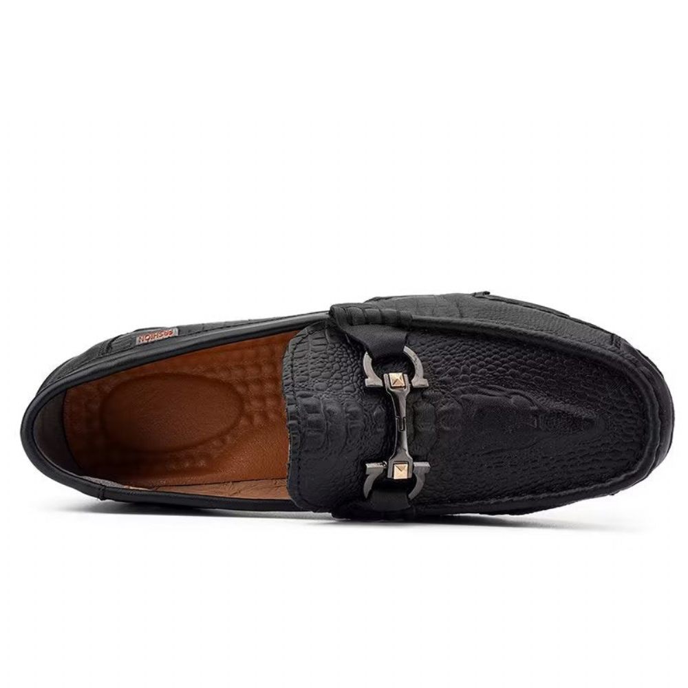 Chaussures Décontractées Pour Hommes Cuir Vache Chics - Noir