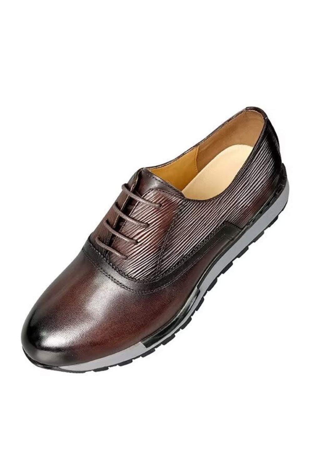 Chaussures Décontractées Pour Hommes Cuir Vache Élégantes - Marron