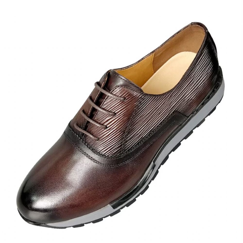 Chaussures Décontractées Pour Hommes Cuir Vache Élégantes - Marron