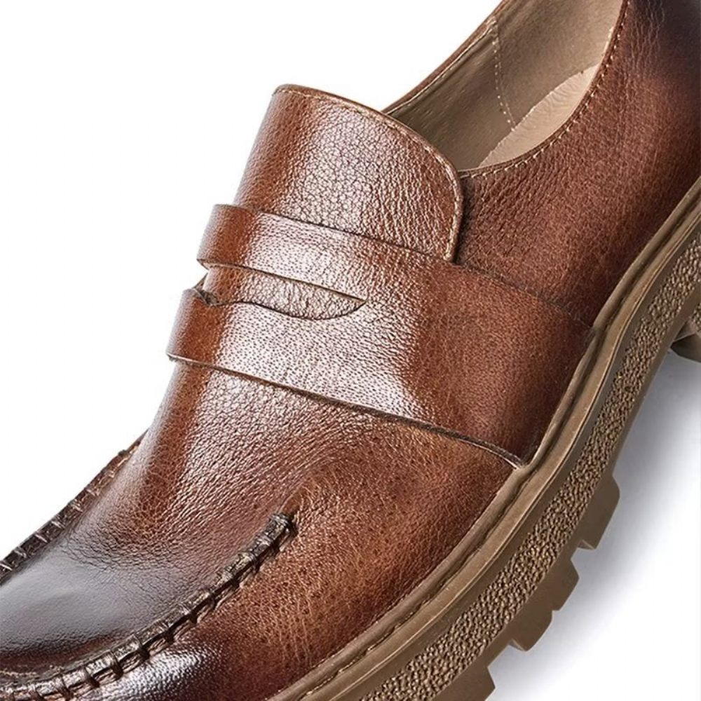 Chaussures Décontractées Pour Hommes Habillées Luxe Et Confortables À Enfiler - Café