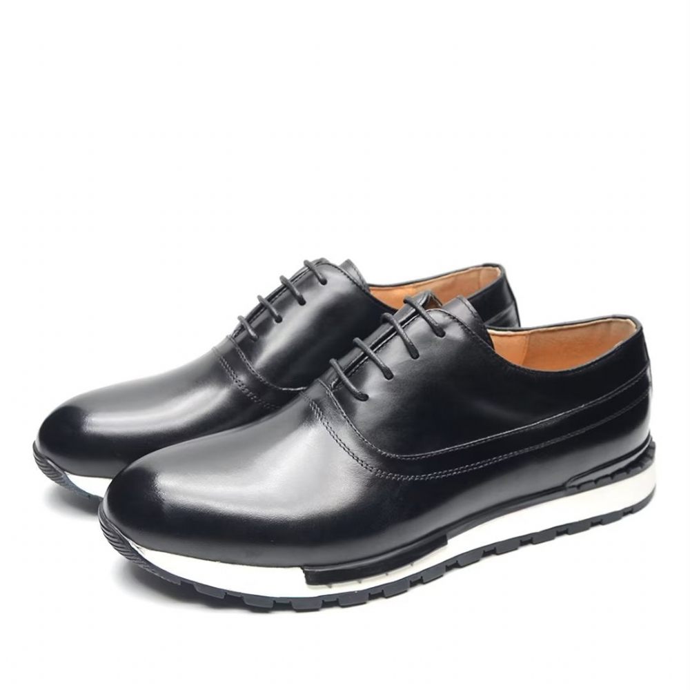 Chaussures Décontractées Pour Hommes Impressions Robe À Lacets Exotiques - Noir