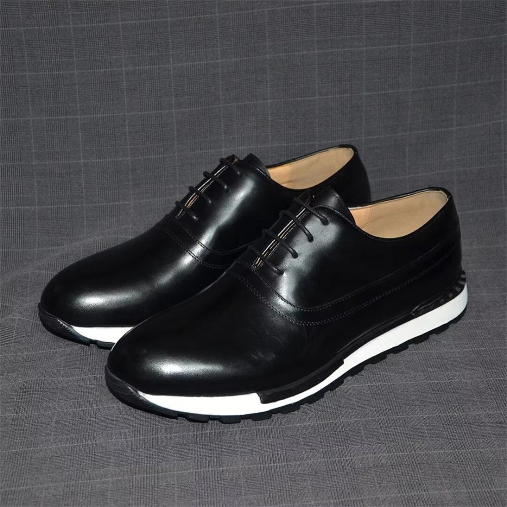 Chaussures Décontractées Pour Hommes Impressions Robe À Lacets Exotiques - Noir