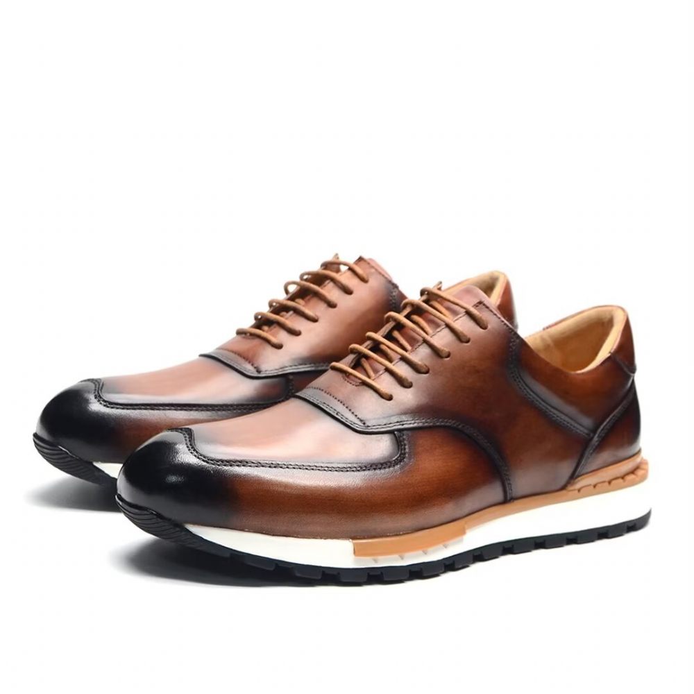 Chaussures Décontractées Pour Hommes À Lacets Et Sophistiquées - Marron