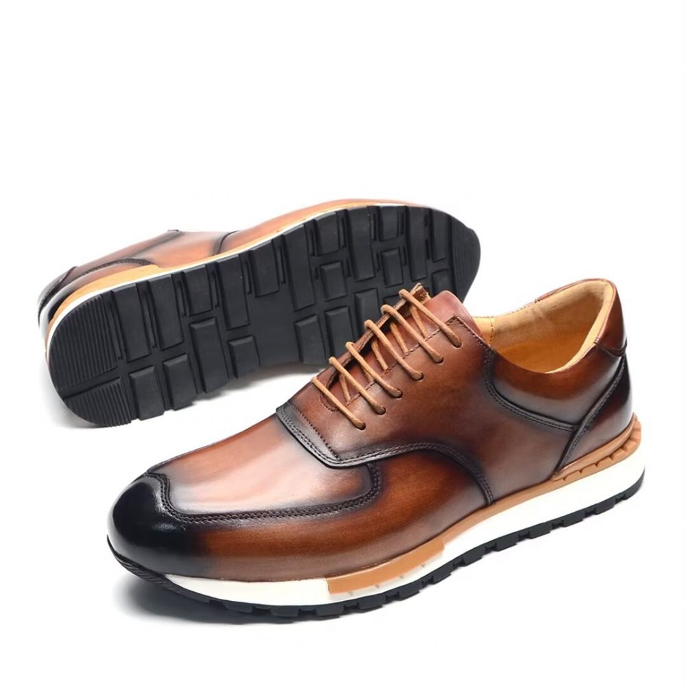 Chaussures Décontractées Pour Hommes À Lacets Et Sophistiquées - Marron