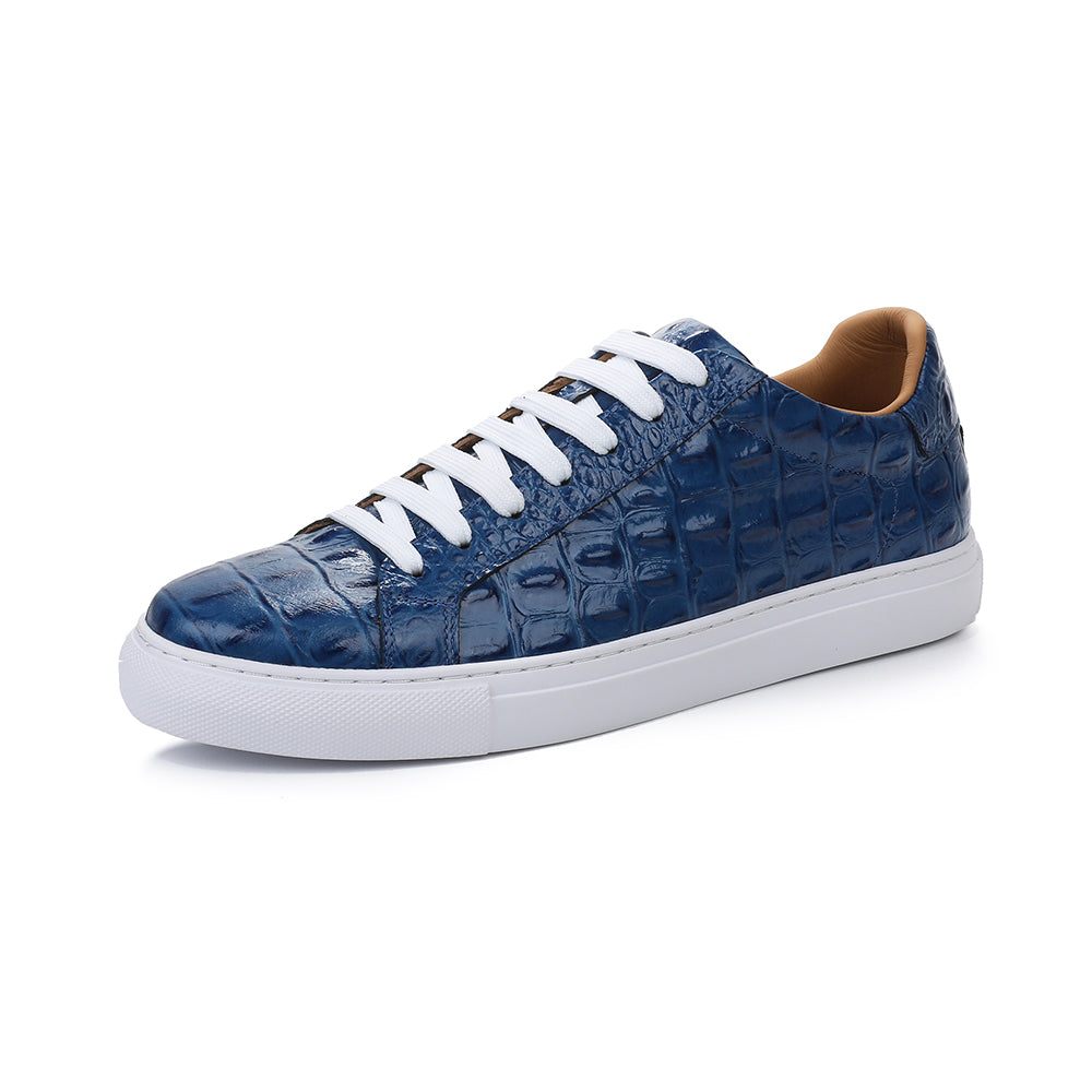 Chaussures Décontractées Pour Hommes À Lacets Exotiques - Bleu