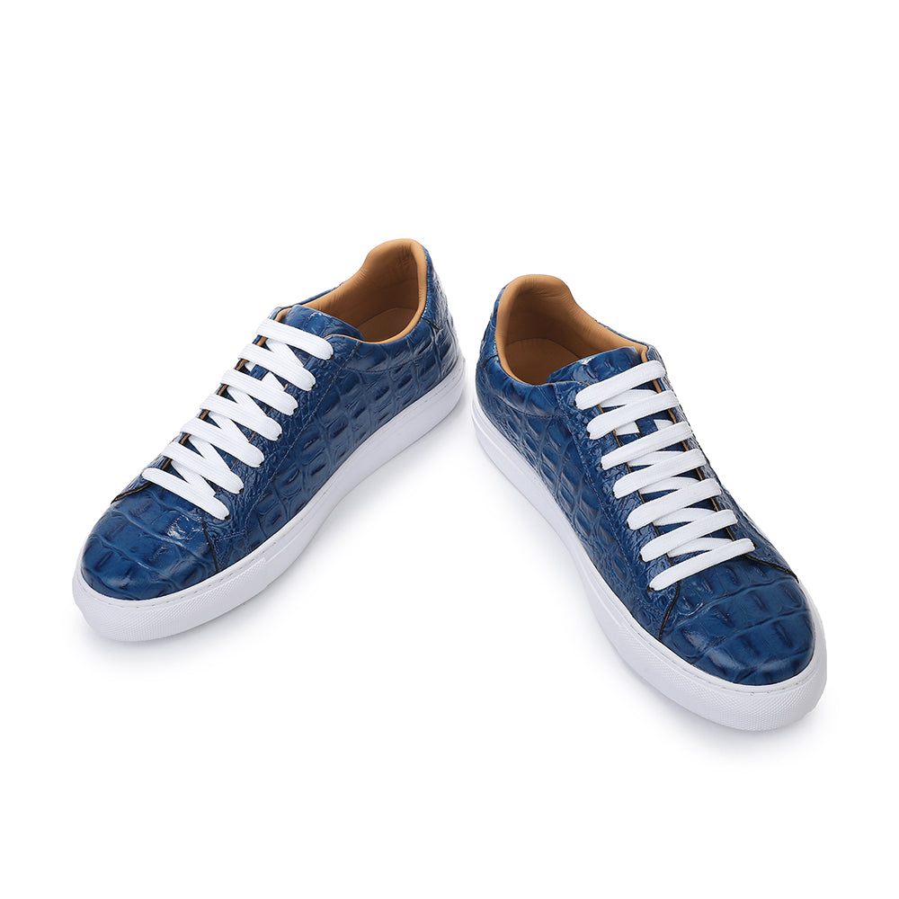 Chaussures Décontractées Pour Hommes À Lacets Exotiques - Bleu