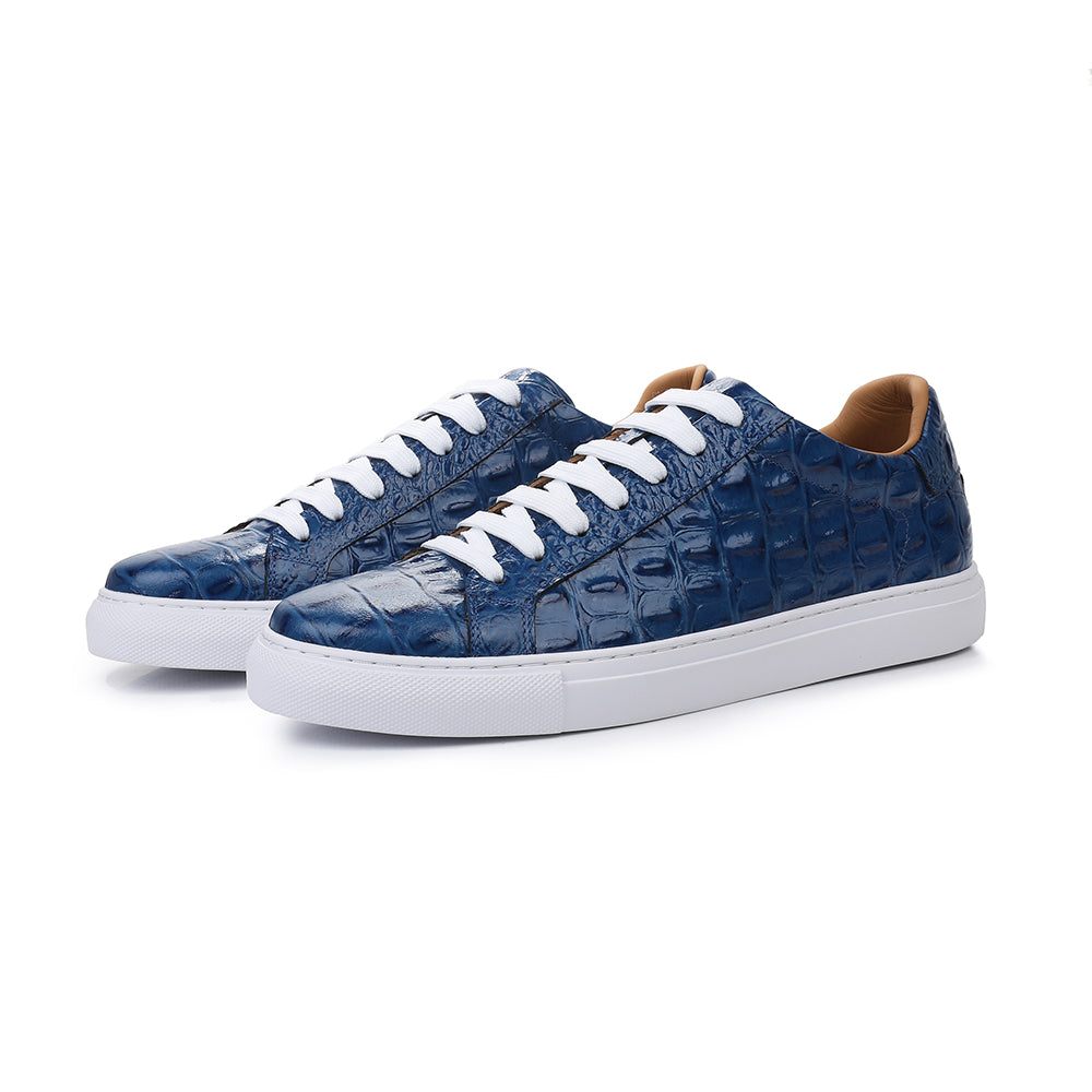 Chaussures Décontractées Pour Hommes À Lacets Exotiques - Bleu