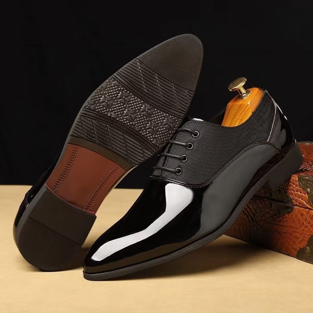 Chaussures Décontractées Pour Hommes À Lacets Motifs Unis - Noir