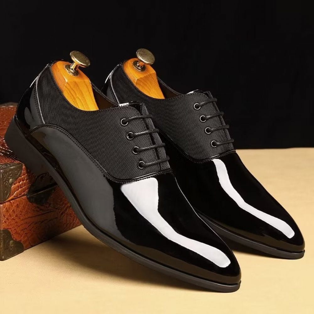 Chaussures Décontractées Pour Hommes À Lacets Motifs Unis - Noir