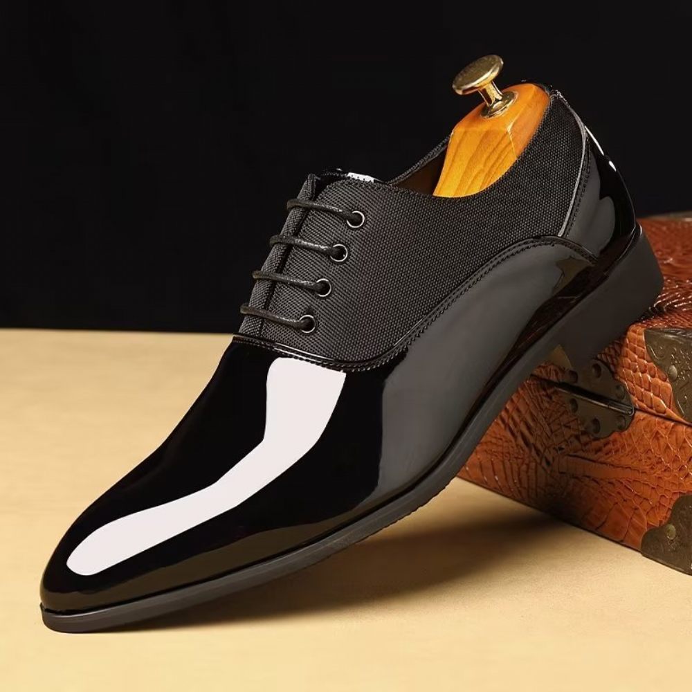 Chaussures Décontractées Pour Hommes À Lacets Motifs Unis - Noir