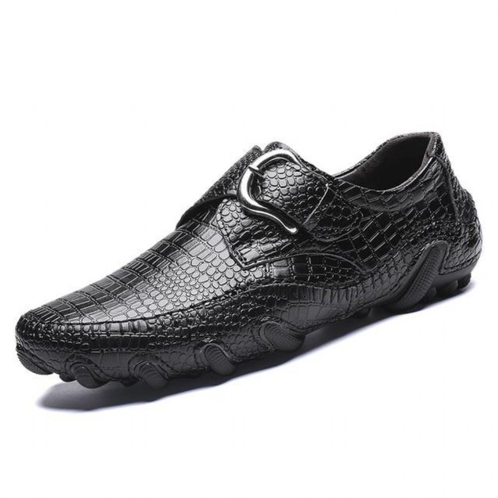 Chaussures Décontractées Pour Hommes Luxe Cuir Peluche Crocbuckle