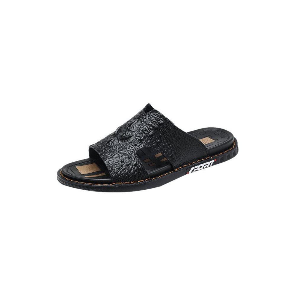 Chaussures Décontractées Pour Hommes Luxecroco Summer Chic Slip On Slides - Noir