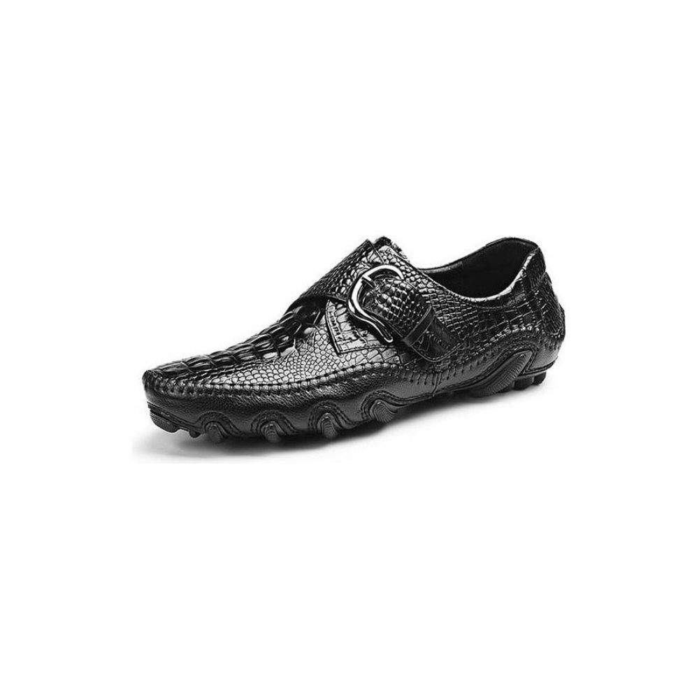 Chaussures Décontractées Pour Hommes Mocassins Luxe À Texture Alligator