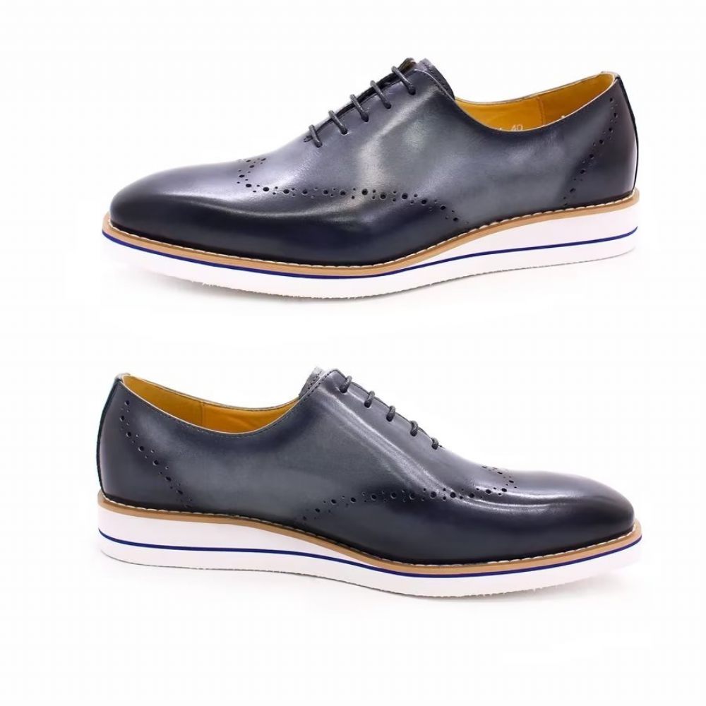 Chaussures Décontractées Pour Hommes À La Mode Peintes Main - Gris