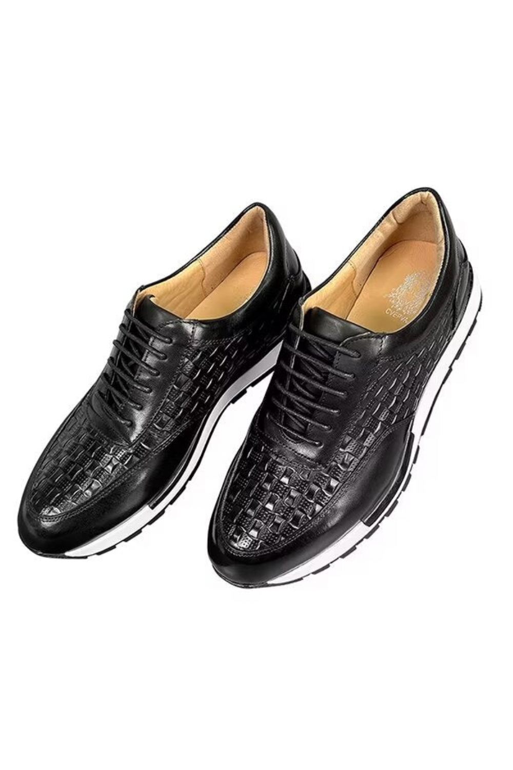 Chaussures Décontractées Pour Hommes Plates Cuir Vache Chic