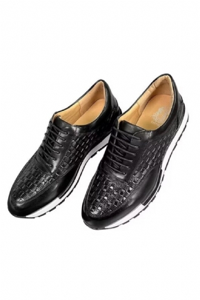 Chaussures Décontractées Pour Hommes Plates Cuir Vache Chic