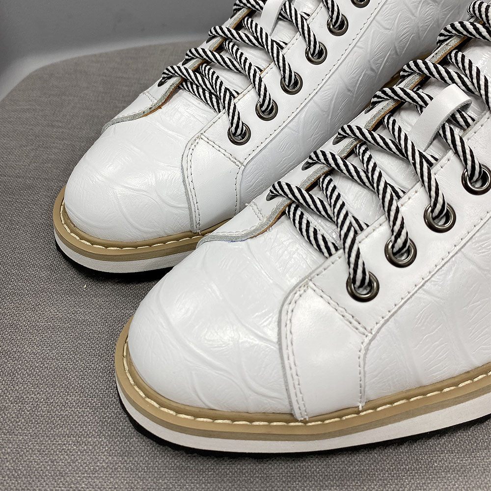 Chaussures Décontractées Pour Hommes Plates À Lacets Cuir - Blanc