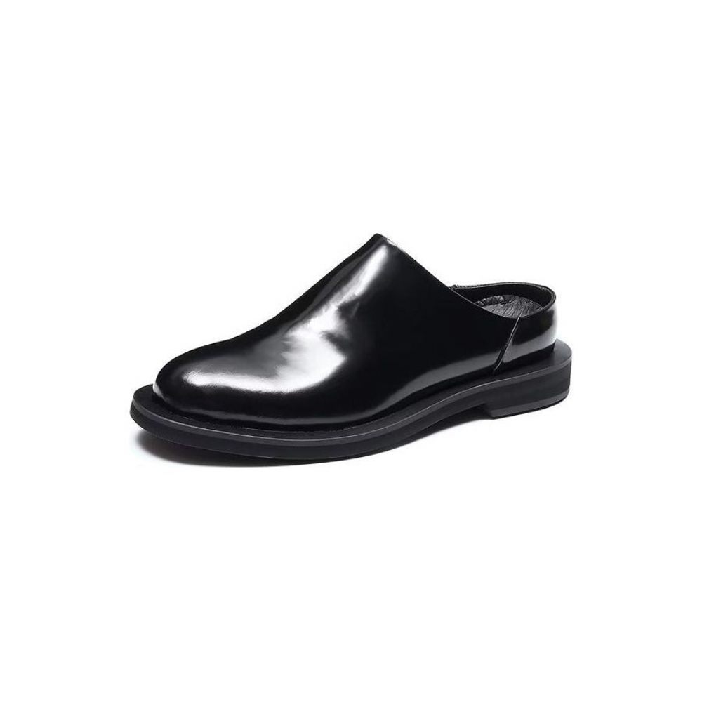 Chaussures Décontractées Pour Hommes Slip-ons Cuir Somptueux - Noir