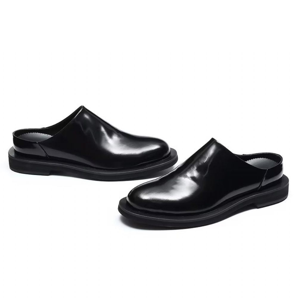 Chaussures Décontractées Pour Hommes Slip-ons Cuir Somptueux - Noir