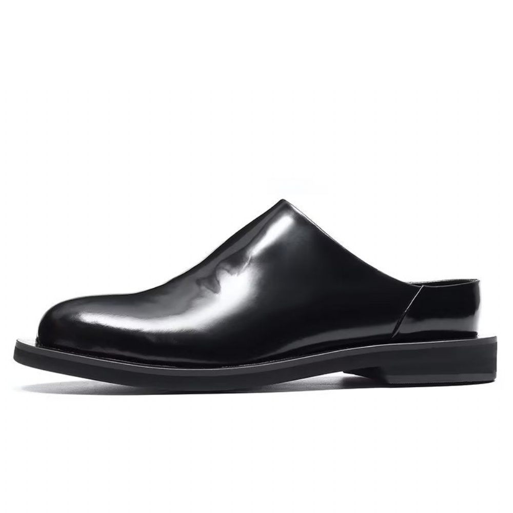 Chaussures Décontractées Pour Hommes Slip-ons Cuir Somptueux - Noir