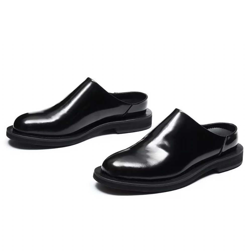 Chaussures Décontractées Pour Hommes Slip-ons Cuir Somptueux - Noir