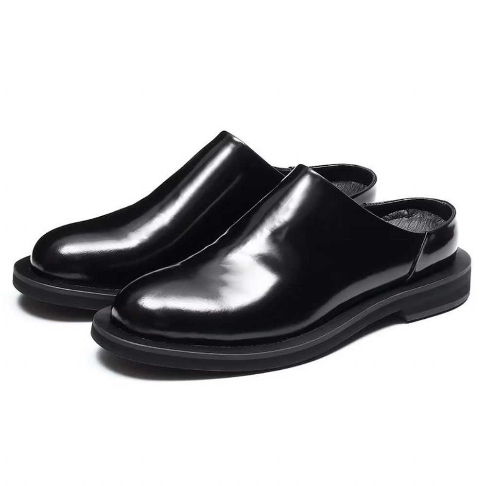 Chaussures Décontractées Pour Hommes Slip-ons Cuir Somptueux - Noir