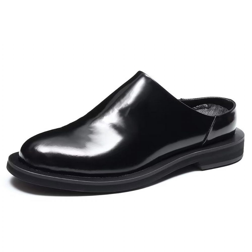 Chaussures Décontractées Pour Hommes Slip-ons Cuir Somptueux - Noir