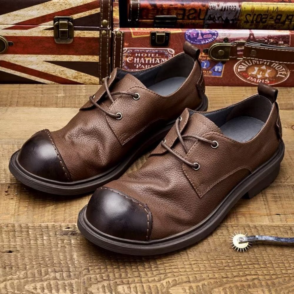 Chaussures Décontractées Pour Hommes Sophistiquées Cuir - Café