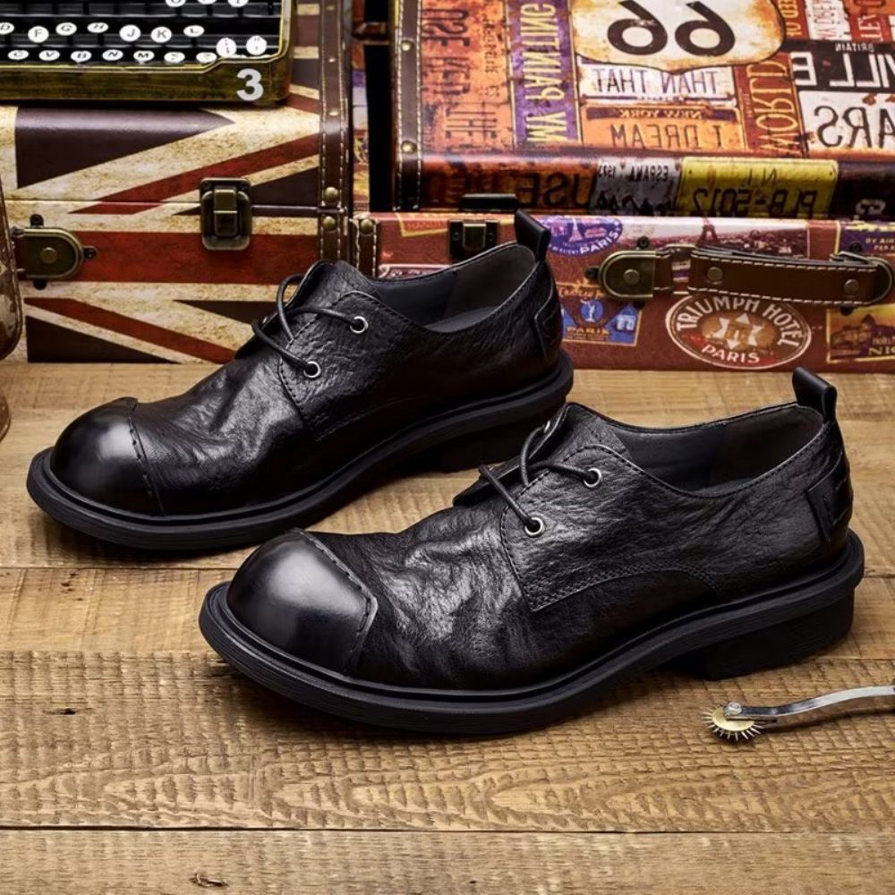 Chaussures Décontractées Pour Hommes Sophistiquées Cuir - Noir