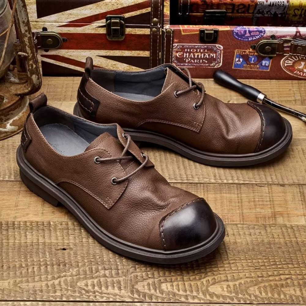 Chaussures Décontractées Pour Hommes Sophistiquées Cuir - Café