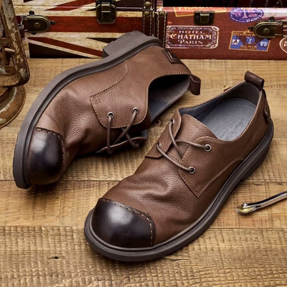 Chaussures Décontractées Pour Hommes Sophistiquées Cuir - Café