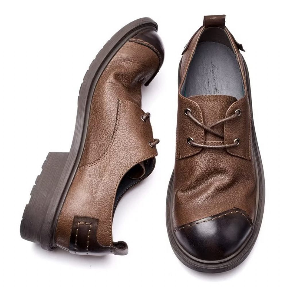 Chaussures Décontractées Pour Hommes Sophistiquées Cuir - Café