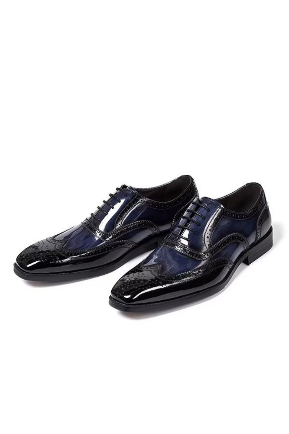 Chaussures Formelles Pour Hommes D'affaires Cuir Raffiné - Bleu Foncé