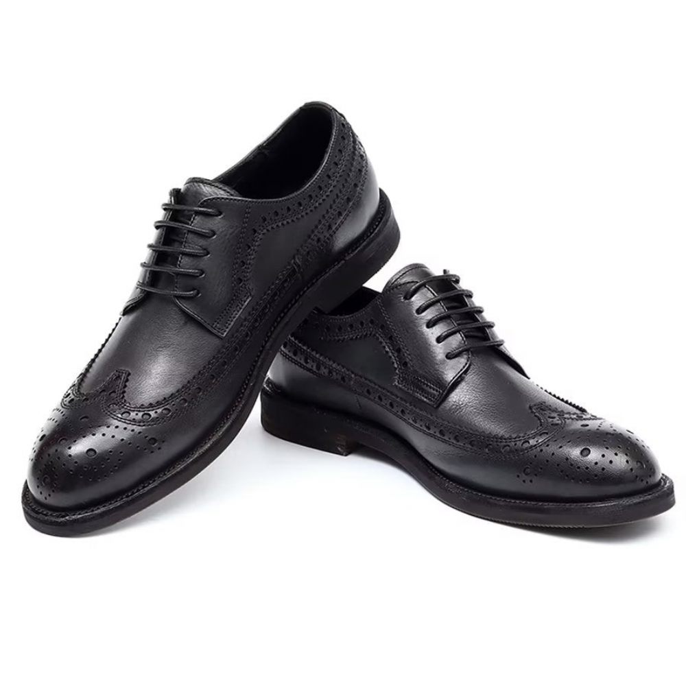 Chaussures Formelles Pour Hommes D'affaires Élégantes Cuir Britannique Sculpté