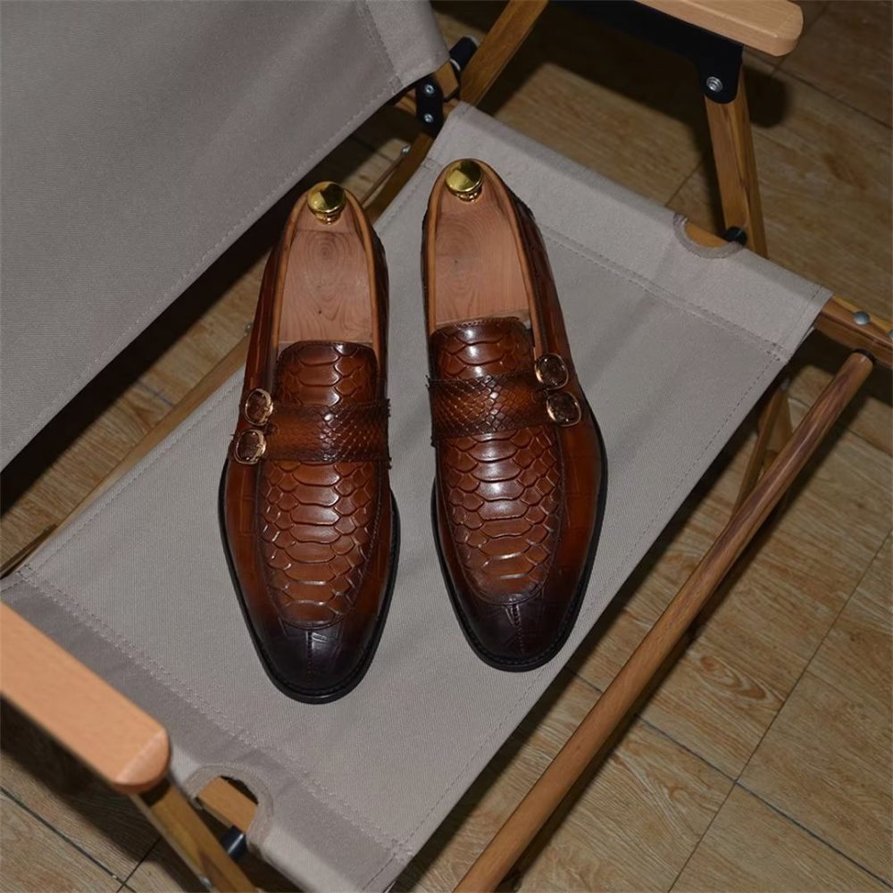 Chaussures Formelles Pour Hommes D'affaires À Enfiler - Marron