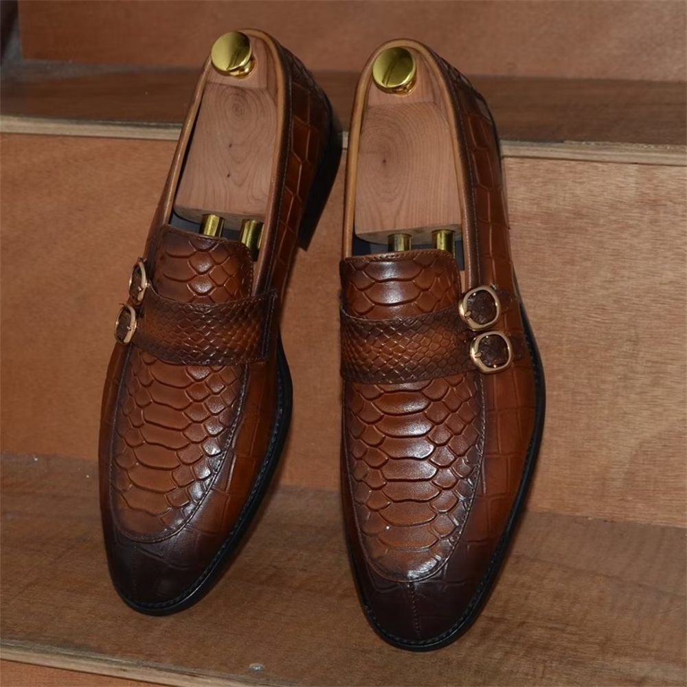 Chaussures Formelles Pour Hommes D'affaires À Enfiler - Marron