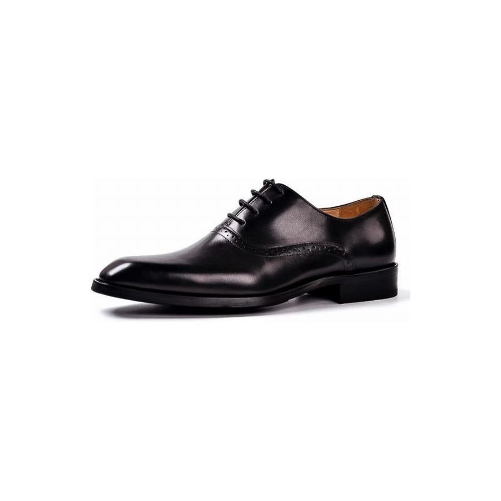 Chaussures Formelles Pour Hommes Blissful Robe Mariée À Lacets Cuir Exotique - Noir